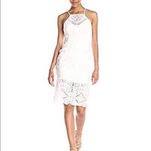 Nordstrom White Lace Halter Top Dress L